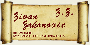 Živan Zakonović vizit kartica